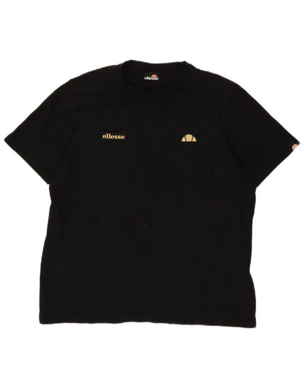 Ellesse Herre T-Shirt Top Stor Sort Bomuld