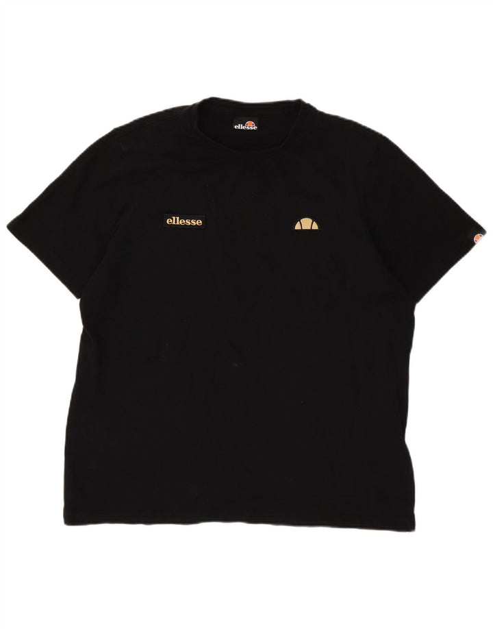 Ellesse Herre T-Shirt Top Stor Sort Bomuld