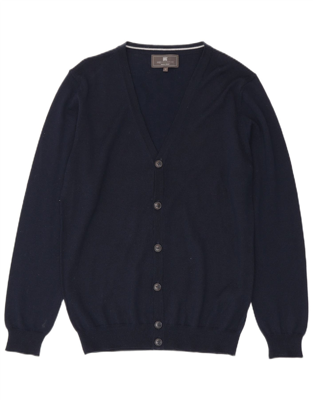Marks & Spencer Herre Cardigan Sweater Lille marineblå akryl