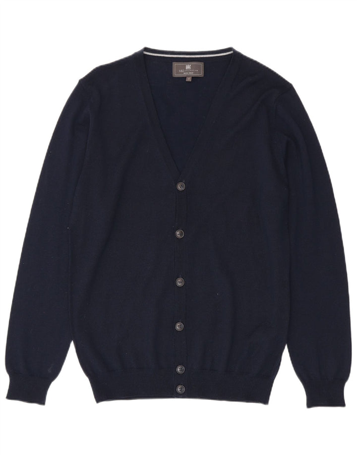 Marks & Spencer Herre Cardigan Sweater Lille marineblå akryl