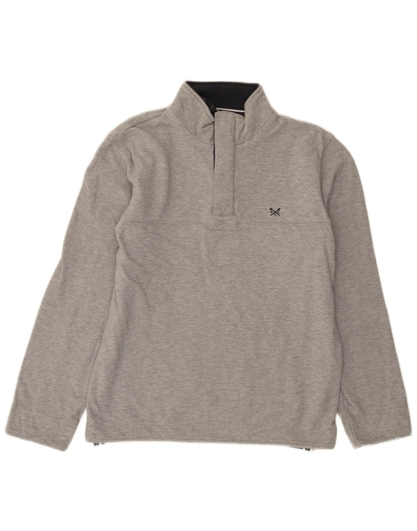 Besætningstøj Herre lynlås-hals sweater Jumper Medium Grå Flecked Bomuld