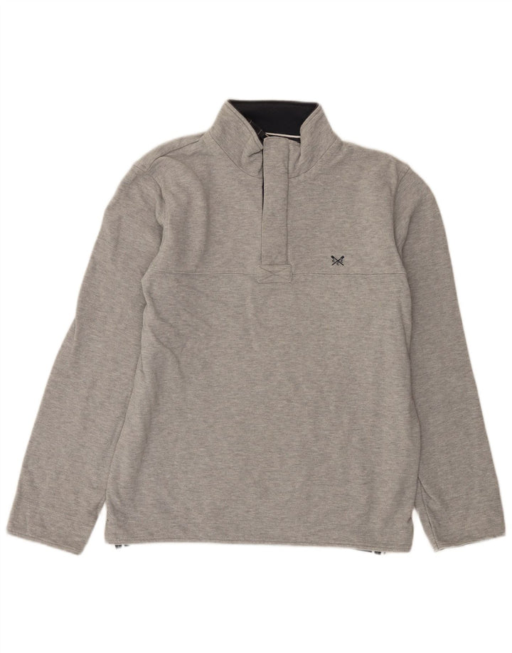 Besætningstøj Herre lynlås-hals sweater Jumper Medium Grå Flecked Bomuld