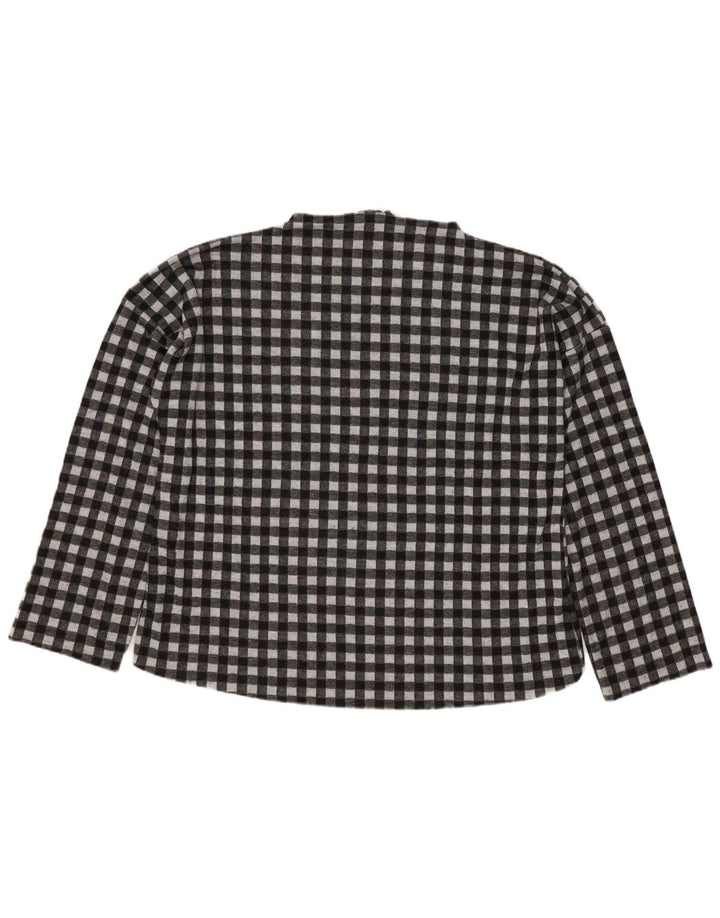 Zara Dame Trafaluc Oversized Top Langærmet UK 10 Small Black Gingham