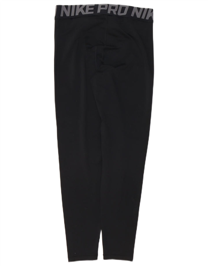 NIKE Dri Fit grafiske leggings til kvinder UK 12 Medium Black Polyester