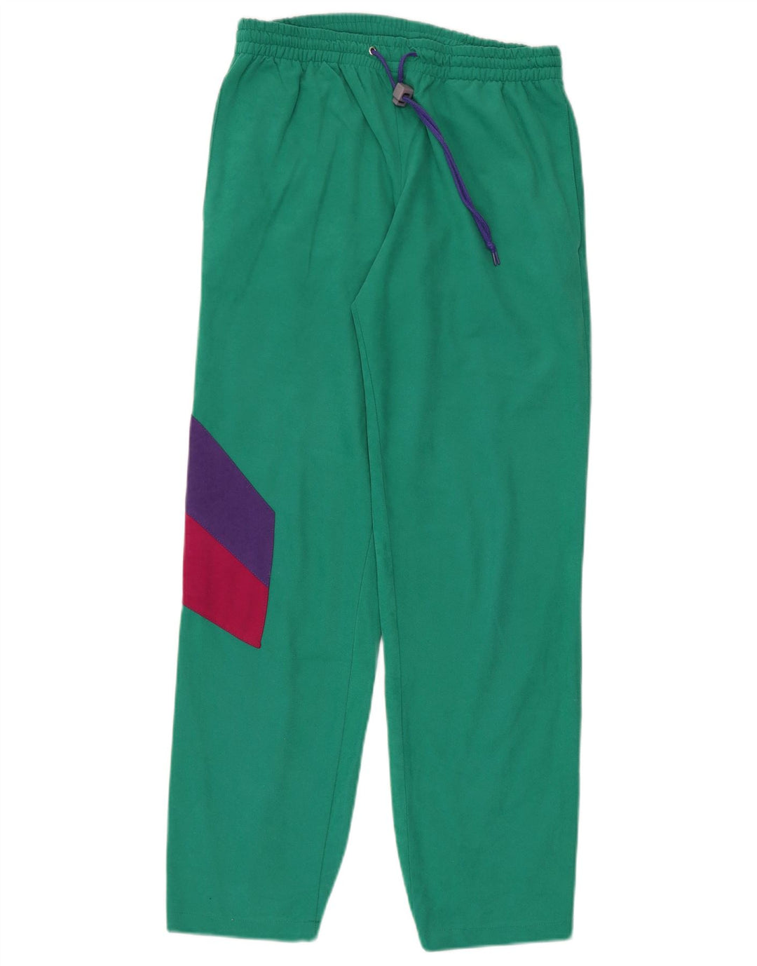 Vintage fuld træningsdragt til kvinder UK 14 Medium Green Colourblock Polyester