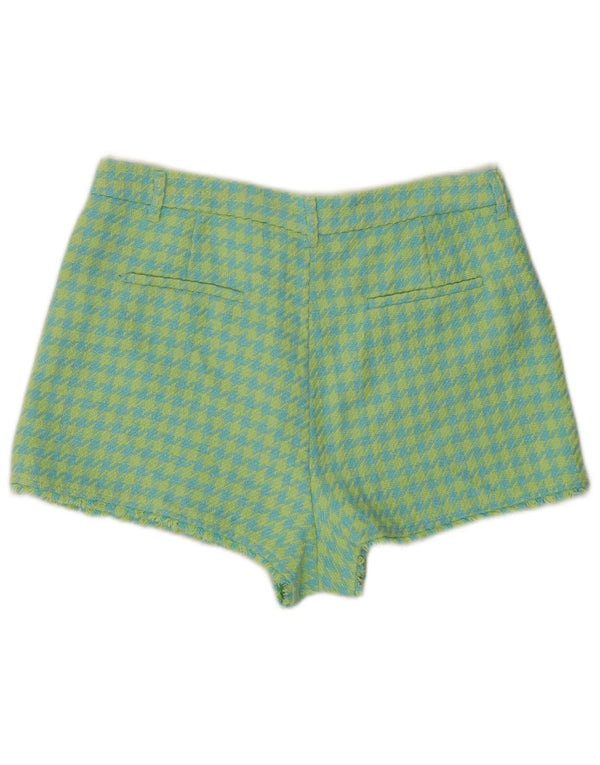 Zara kvinders højtaljede afslappede shorts 2XL W34 blå bomuld