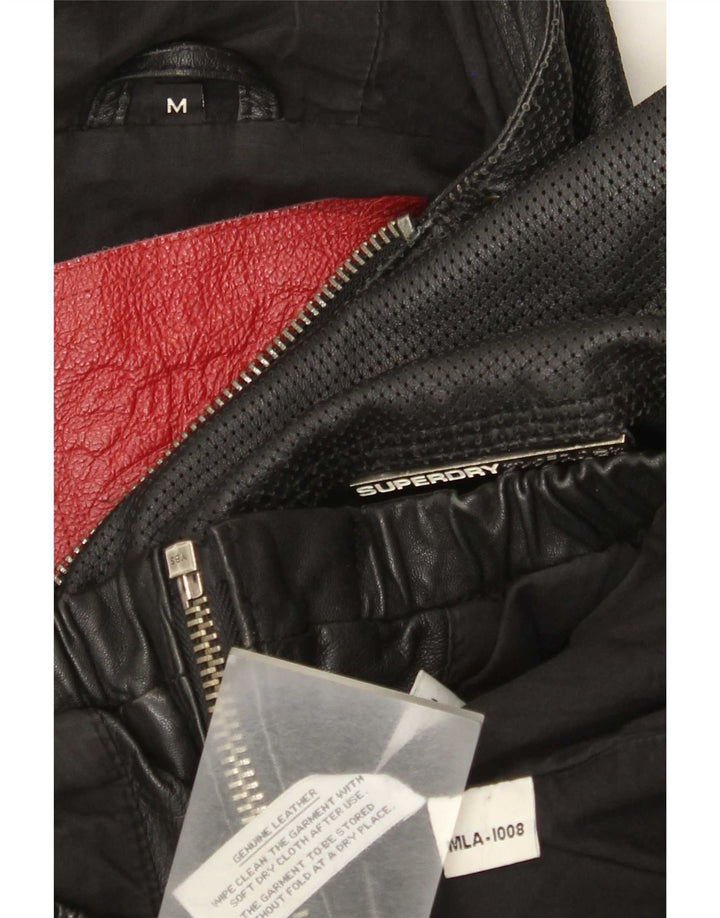 Superdry Herre Military Hooded Læderjakke UK 38 Medium Black
