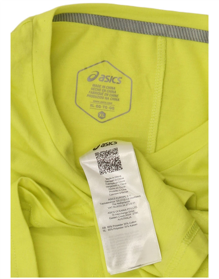 Asics Herre Grafisk T-Shirt Top XL Grøn Polyester