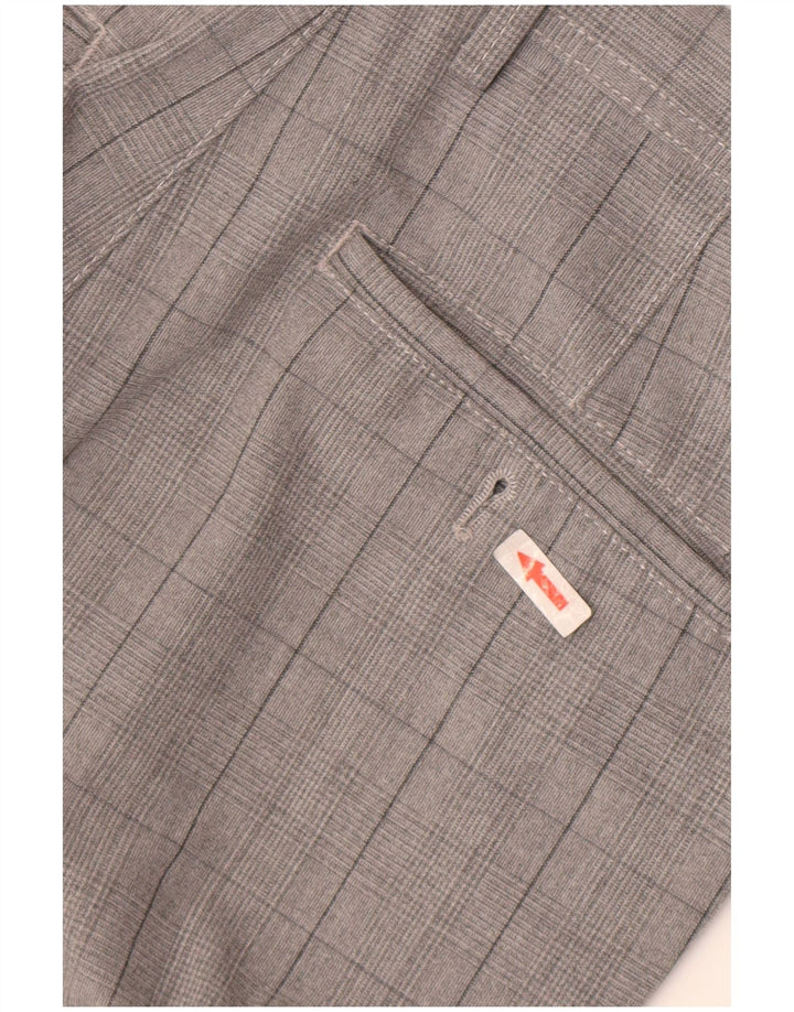 Zara Herre Slim Chino Bukser EU 38 Small W30 L28 Grå ternet polyester