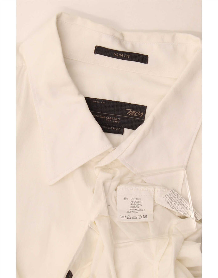 Marlboro Classics Herre Slim Fit skjorte 2XL Off White Bomuld