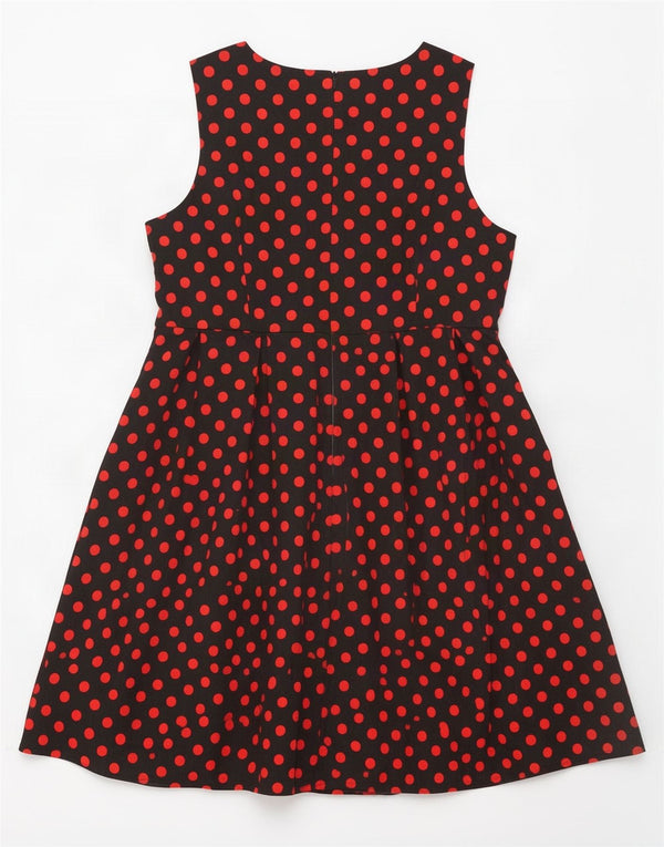 Dolly And Dotty Dame Ærmeløs A-Line Kjole UK 22 3XL Sort Polka Dot