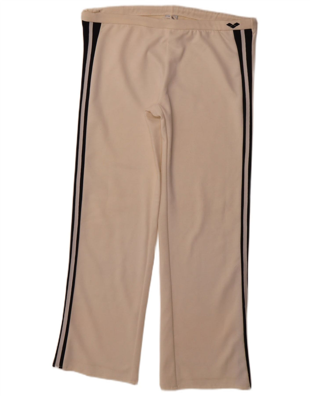 ARENA Womens Tracksuit Trousers UK 14 Medium  Off White Striped Polyester