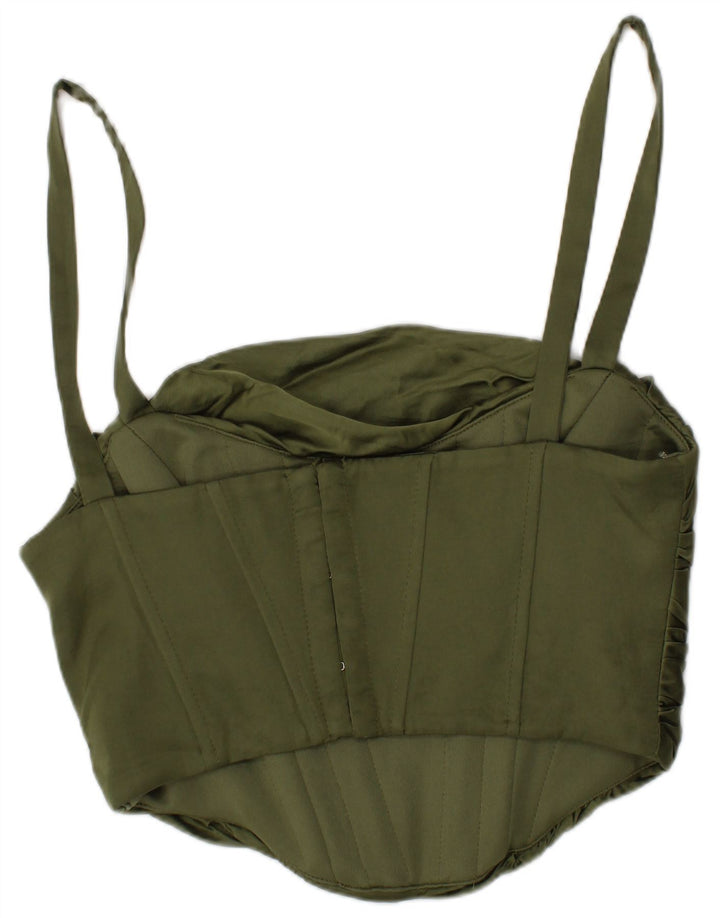 Zara Womens Crop Corset Top Small Khaki