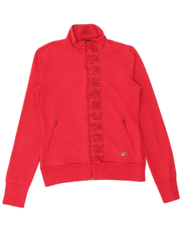Nike grafisk træningsdragt topjakke til kvinder UK 12/14 Medium Pink Bomuld