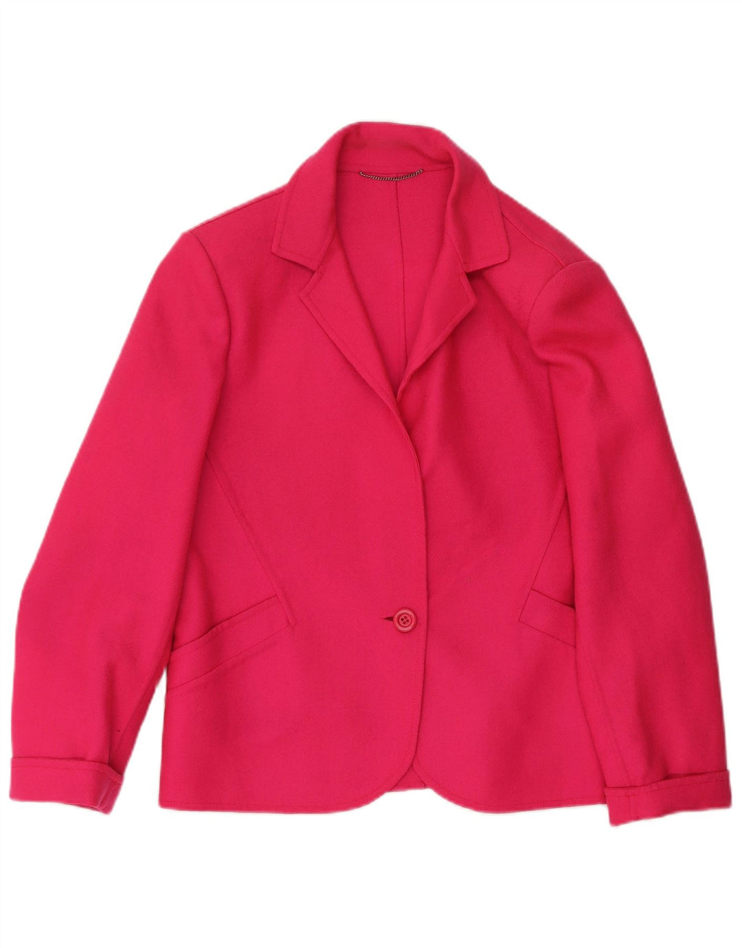 Vintage dame 1-knaps blazerjakke IT 44 Medium Pink Uld