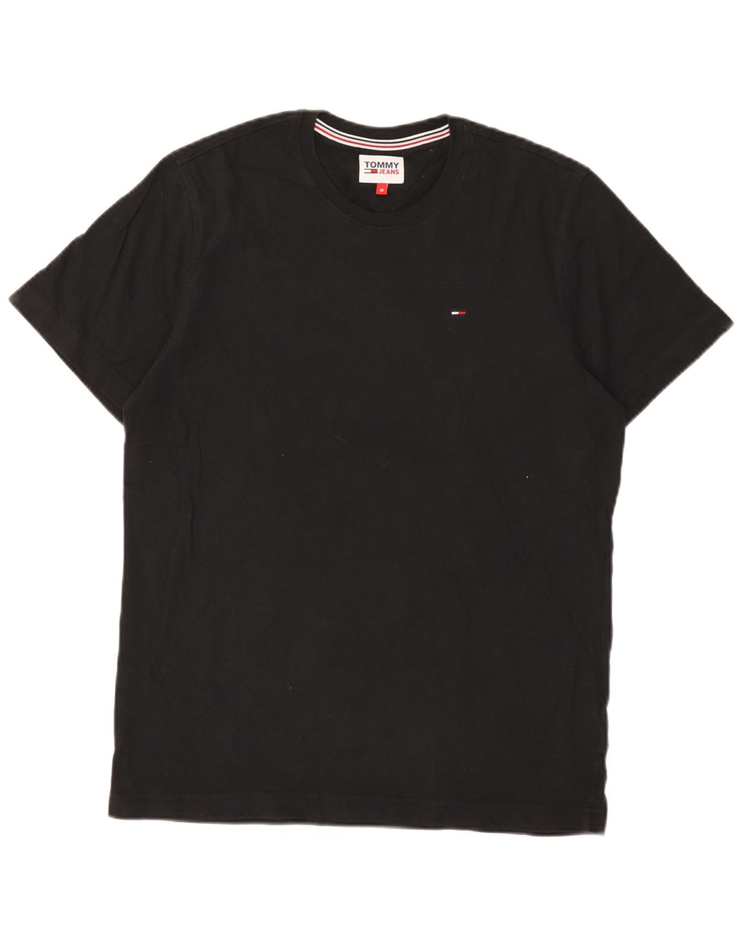 Tommy Hilfiger Herre T-Shirt Top Medium Sort Bomuld