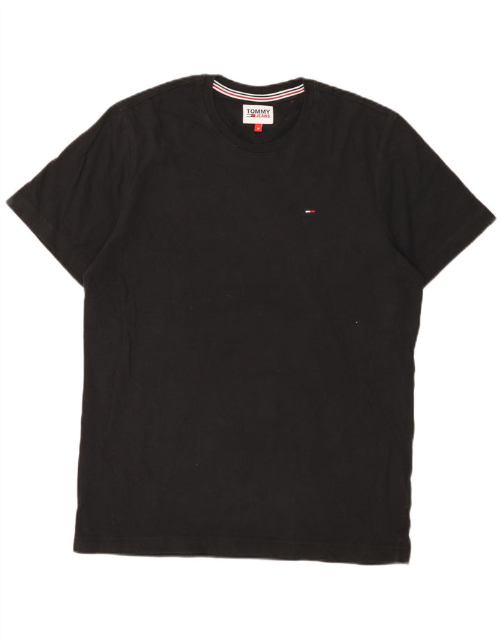 Tommy Hilfiger Herre T-Shirt Top Medium Sort Bomuld
