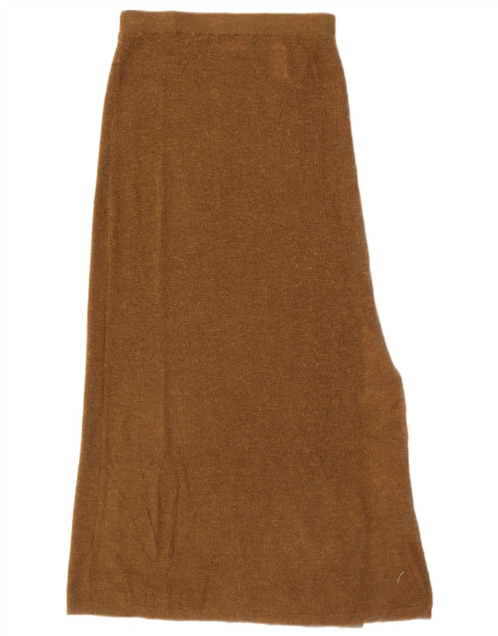 Zara strikket maxi nederdel lille W26 brun polyamid