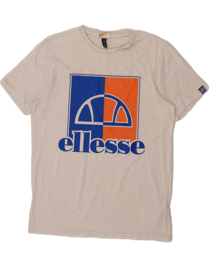 ELLESSE Mens Graphic T-Shirt Top Medium White Cotton Vintage Ellesse and Second-Hand Ellesse from Messina Hembry 