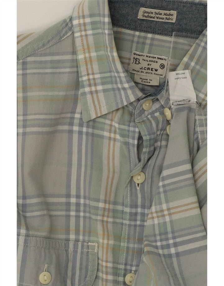 J. CREW Mens Tailored Shirt XS Green Check Cotton Vintage J. Crew and Second-Hand J. Crew from Messina Hembry 