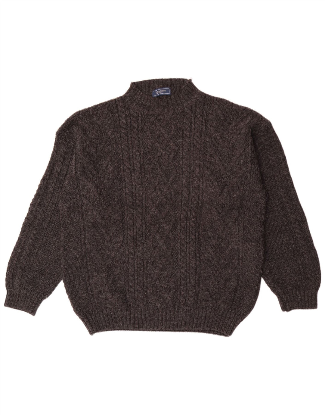 Principper Herre Turtle Neck Jumper Sweater Stor Grå Uld