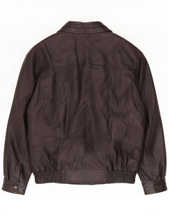 Vintage Bomber Læderjakke til mænd EU 50 Large Black