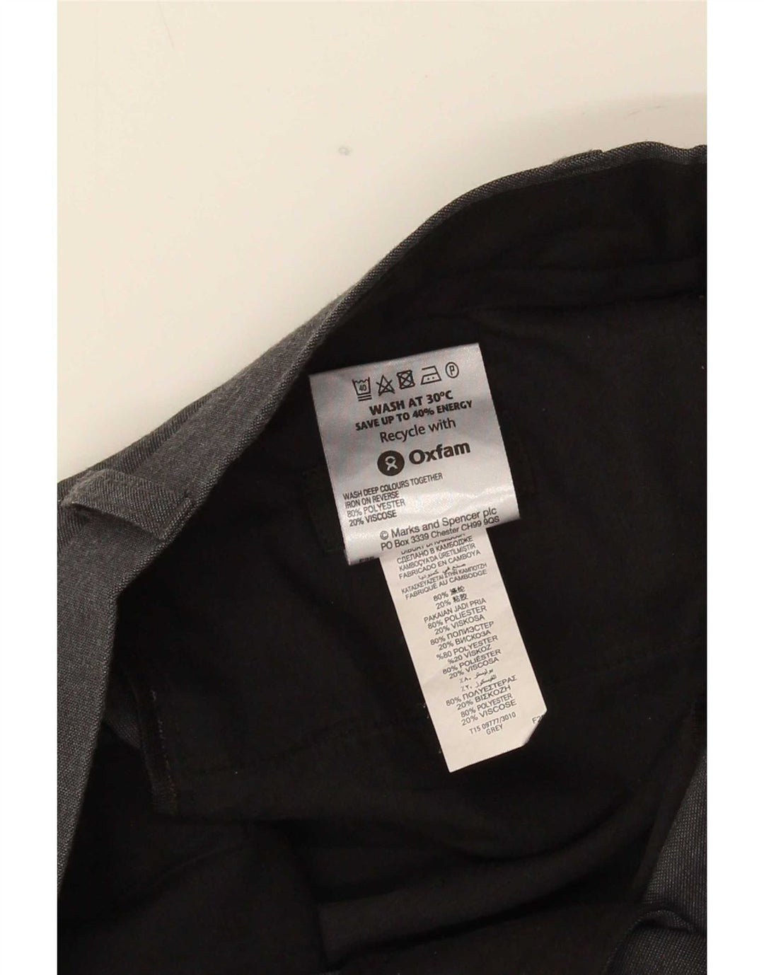 Marks & Spencer Straight Suit Bukser til mænd W32 L31 Grå polyester
