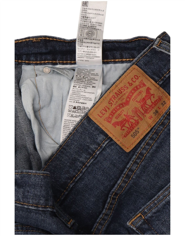 LEVI'S Herre 505 Straight Jeans W36 L32 Marineblå Bomuld