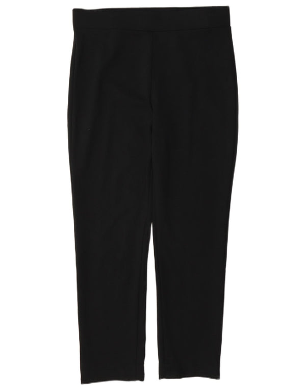 Marks & Spencer Womens Slim Cropped Trousers UK 12 Medium W30 L25 Black