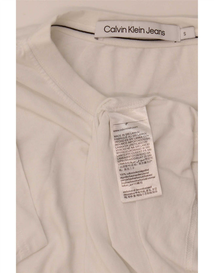 Calvin Klein Herre grafisk T-shirt Top Lille hvid bomuld