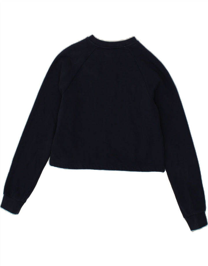PUMA Womens Crop Sweatshirt Jumper UK 10 Small Navy Blue Cotton Vintage Puma and Second-Hand Puma from Messina Hembry 