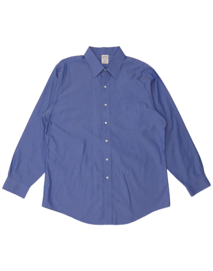 BROOKS BROTHERS Regent-skjorte til mænd Str. 16 1/2 Large Blue Cotton