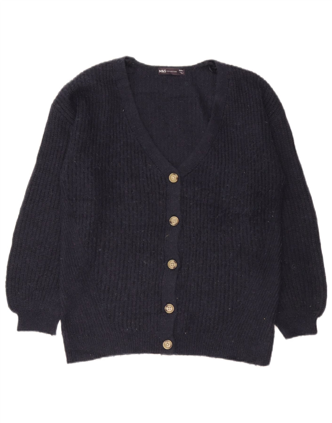Marks & Spencer Dame Oversized Cardigan Sweater UK 10 Small Navy Blue