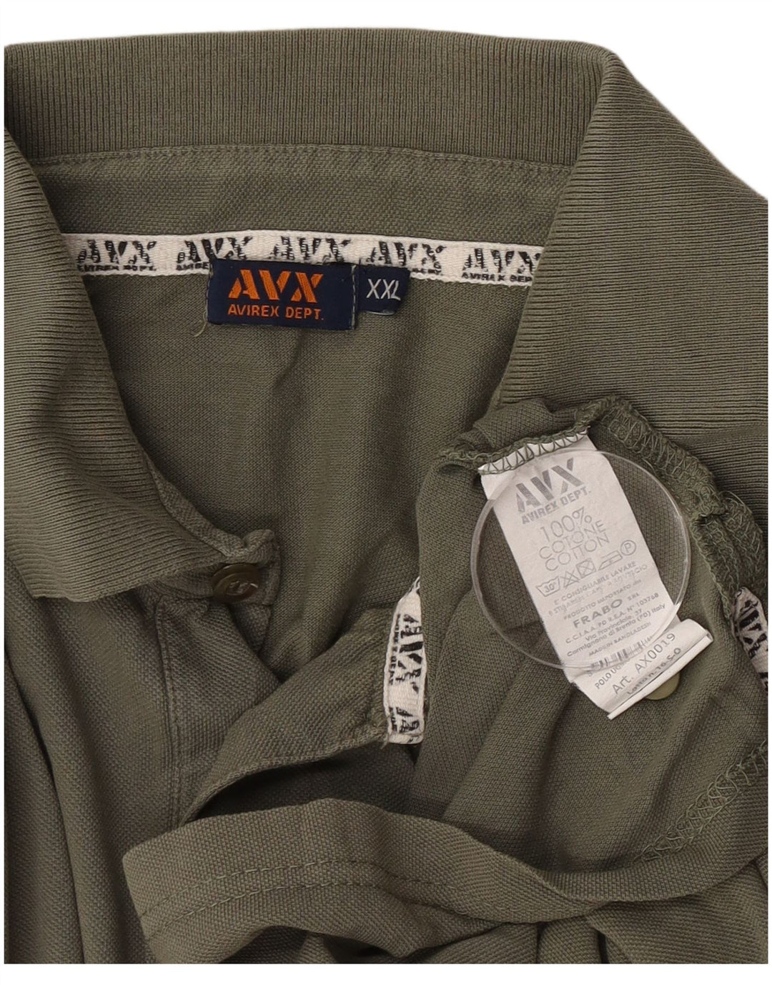 Avirex herre poloshirt 2XL Khaki Bomuld