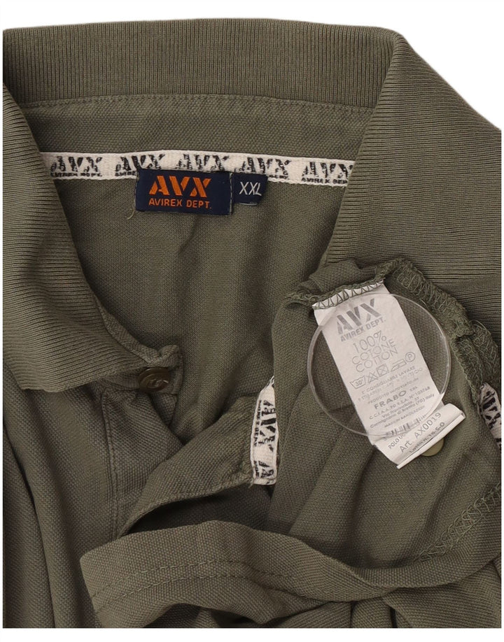 Avirex herre poloshirt 2XL Khaki Bomuld