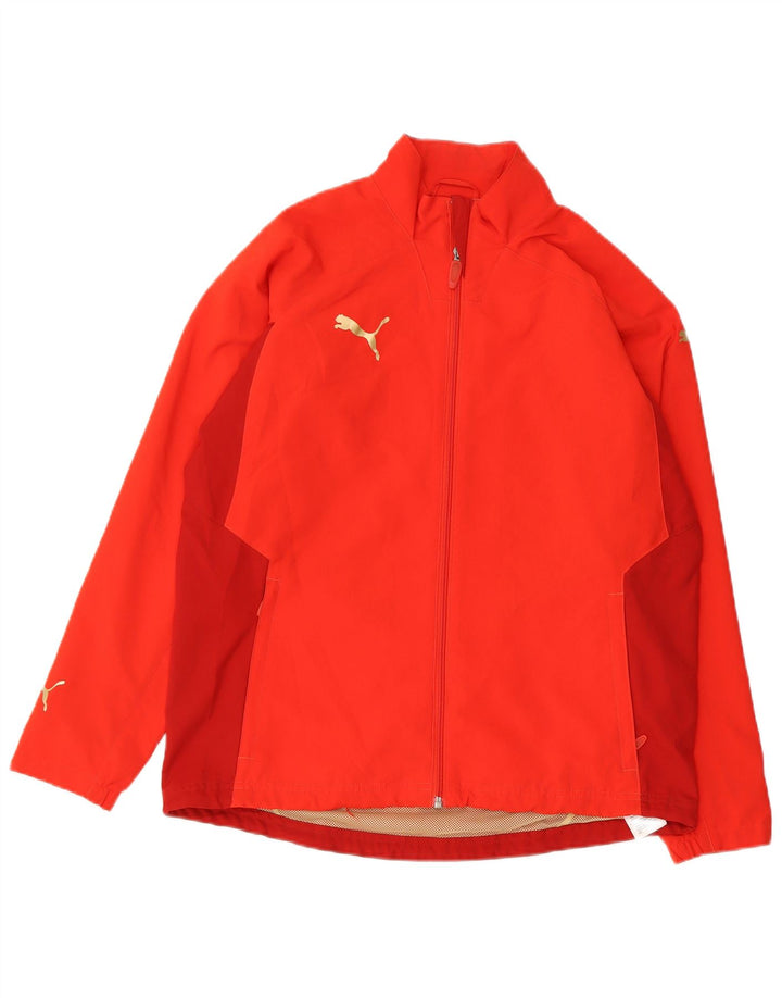 PUMA Boys Tracksuit Top Jacket 13-14 Years  Red Colourblock Polyester