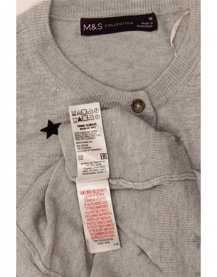 Marks & Spencer Dame Crop Cardigan Sweater UK 10 Small Grey