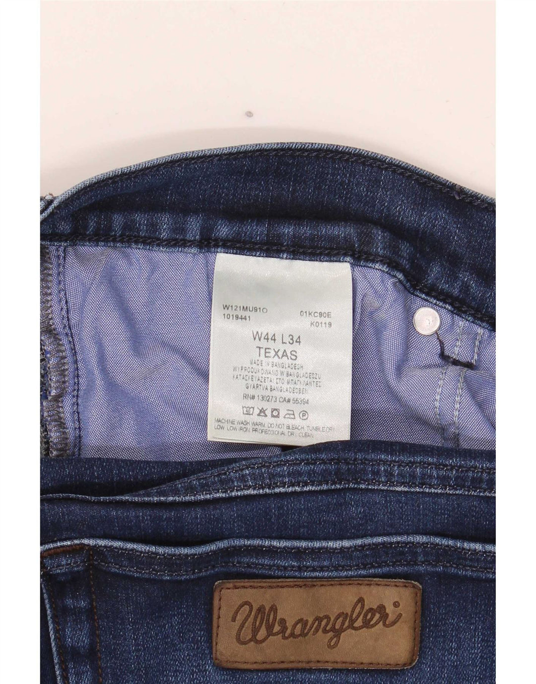 Wrangler Herre Texas Straight Jeans W44 L32 Marineblå Bomuld