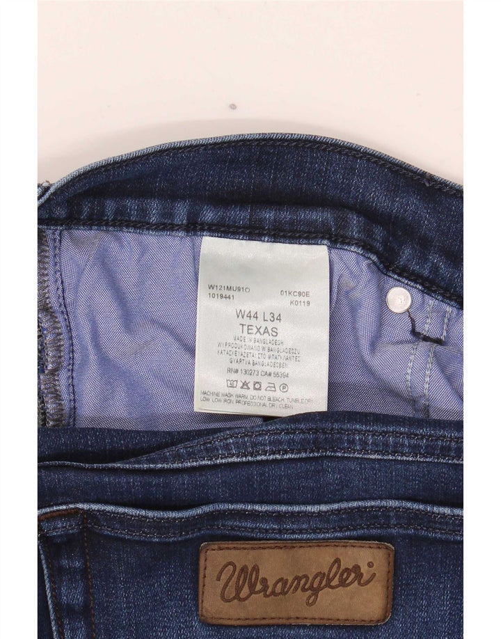 Wrangler Herre Texas Straight Jeans W44 L32 Marineblå Bomuld