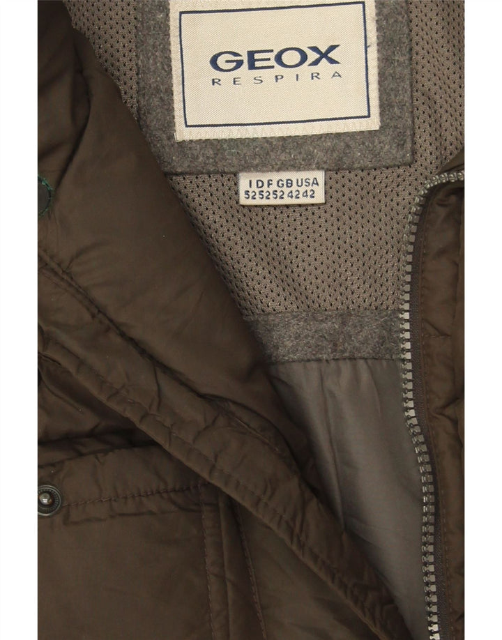 Geox Herre hættepolstret jakke UK 42 XL Khaki Polyamid