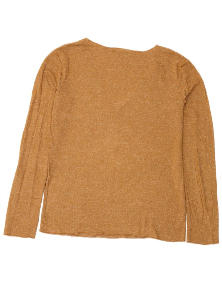 Zara Dame Top Langærmet UK 10 Small Beige Flecked