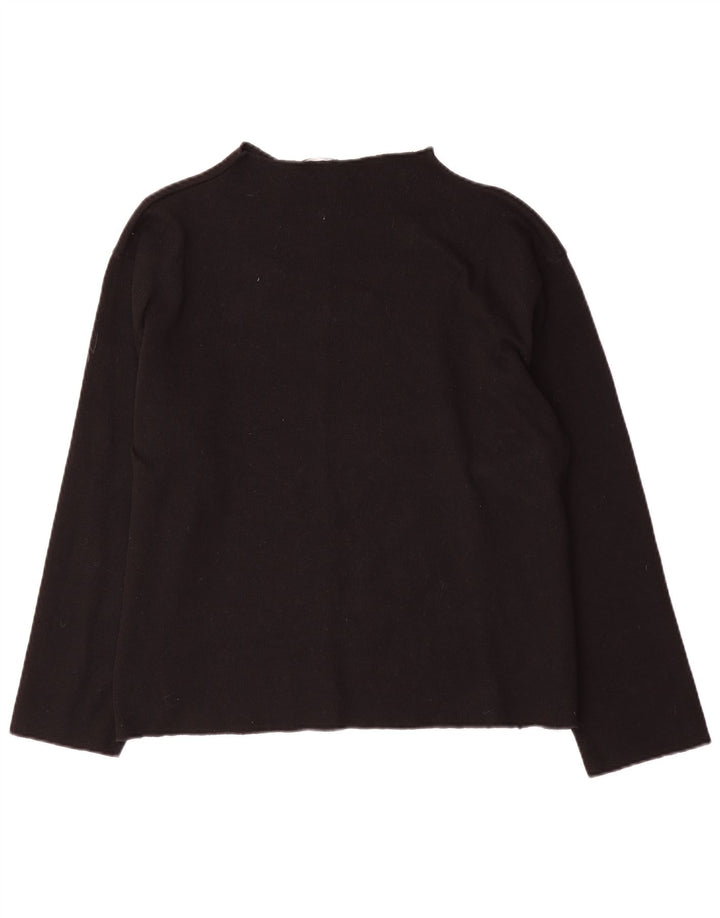 Zara Dame Turtle Neck Jumper Sweater UK 16 Large Black Bomuld