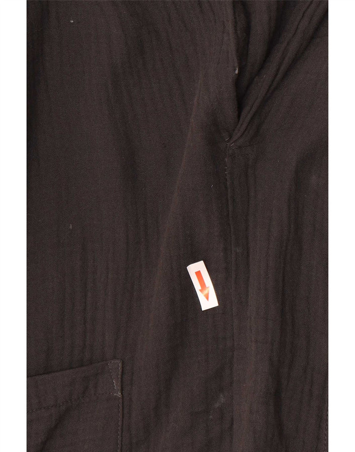 Zara Dame 3/4 ærmet oversize bluse Top UK 12 Medium Sort