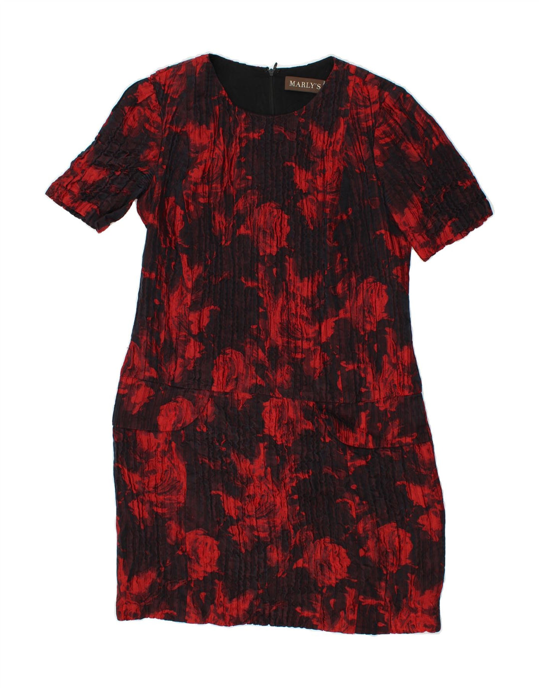 MARLY'S Womens Sheath Dress UK 12 Medium Red Floral Vintage Marly's and Second-Hand Marly's from Messina Hembry 