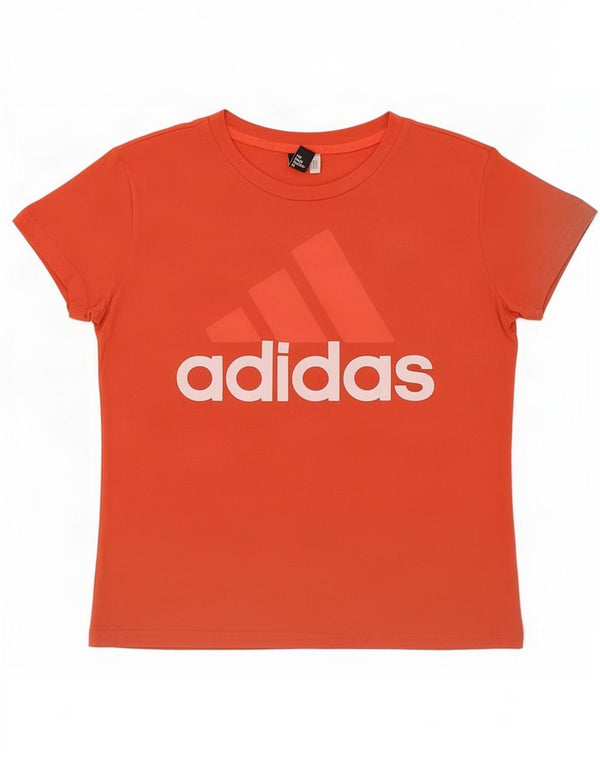 Adidas Dame Grafisk T-Shirt Top UK 16 Large Orange