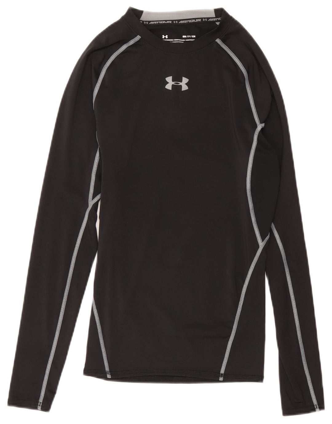 Under Armour Herre Heat Gear Grafisk Top Langærmet Lille Sort Polyester
