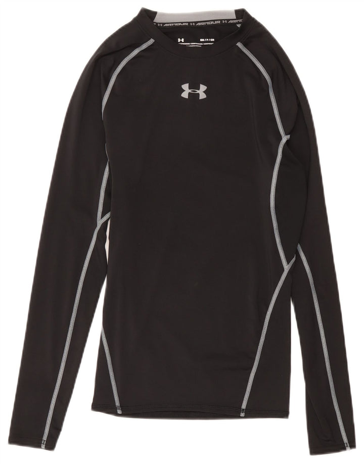 Under Armour Herre Heat Gear Grafisk Top Langærmet Lille Sort Polyester