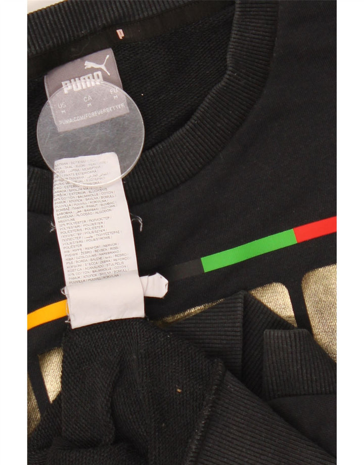 Puma Herre Grafisk Sweatshirt Jumper Medium Sort Bomuld