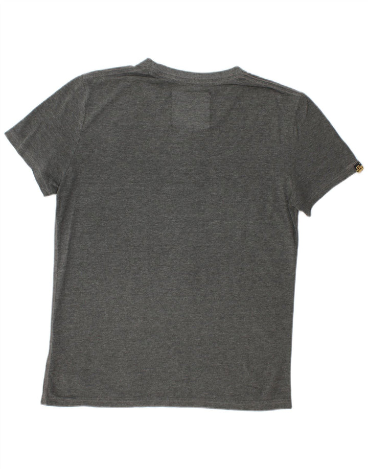 SUPERDRY Herre grafisk T-shirt top mellemgrå bomuld
