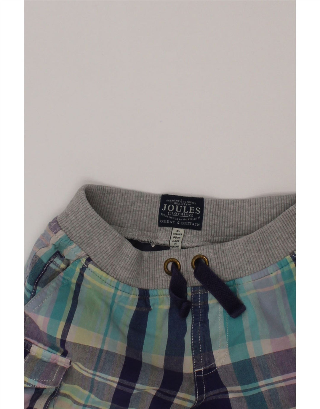 Joules Pige Cargo Shorts 2-3 år W20 Flerfarvet tern